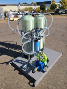Two fiberglass carbon filters remove PFOA, PFOS, PFBA and other contaminants from water 